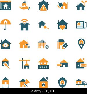 Real estate icons set - Flat Stock Vector