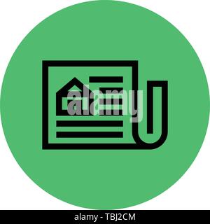 Real estate document sign - House agreement icon vector Stock Vector