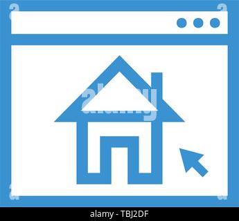 Online house property searching icon- web sign vector Stock Vector