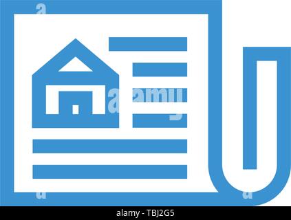 Real estate document sign - House agreement icon vector Stock Vector