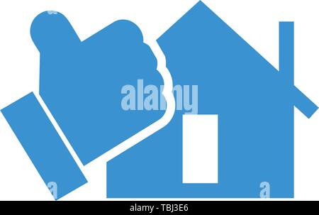 House with like sign - Real estate agreement icon Stock Vector