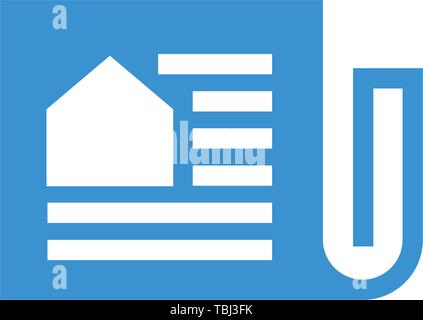 Real estate document sign - House agreement icon vector Stock Vector