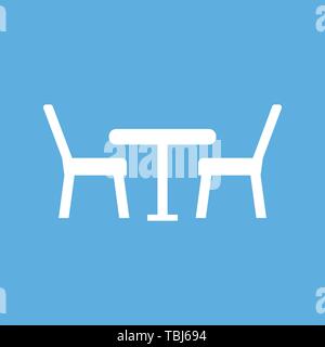 Two chairs with table icon - vector Stock Vector