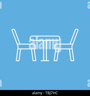 Two chairs with table icon - vector Stock Vector