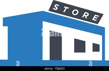Glyph store icon vector blue Stock Vector