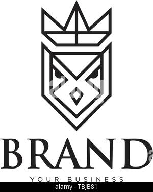 Owl king logo vector Stock Vector