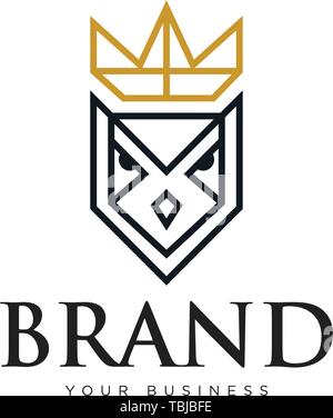Owl king logo colorful vector Stock Vector