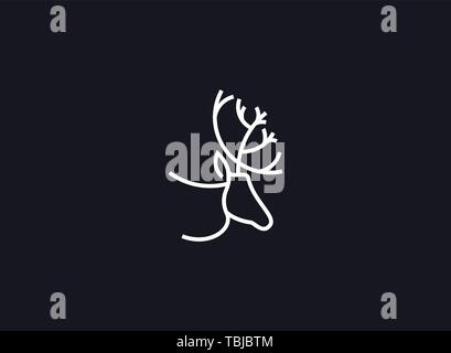 Logo deer abstract vector illustration Stock Vector