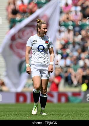 Twickenham Stadium. London. UK. 2nd June 2019. England women v Babarians women. Sarah McKenna (England). 02/06/2019.  MANDATORY Credit Garry Bowden/Sportinpictures - NO UNAUTHORISED USE - 07837 394578 Credit: Sport In Pictures/Alamy Live News Stock Photo