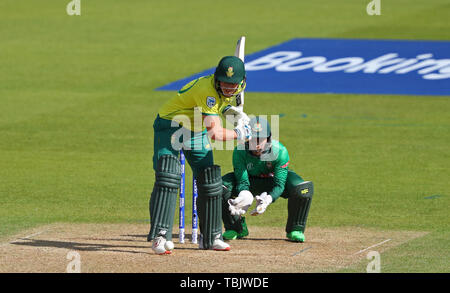 LONDON, ENGLAND. 02 JUNE 2019: David Miller of South Africa batting during the South Africa v Bangladesh, ICC Cricket World Cup match, at the Kia Oval, London, England. Credit: Cal Sport Media/Alamy Live News Stock Photo