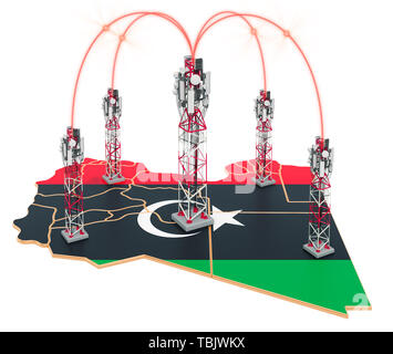 Internet connection in Libya concept. 3D rendering isolated on white ...