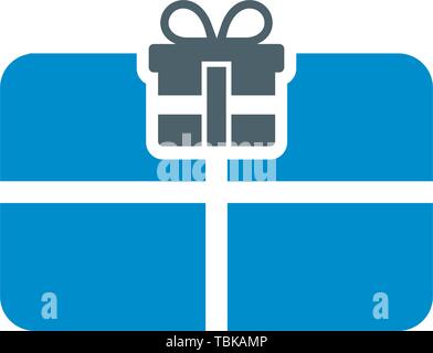 Gift card icon vector - shopping icon blue Stock Vector