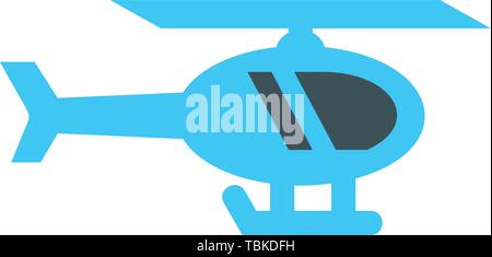 Helicopter flat icon illustration Stock Vector