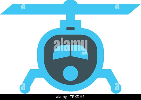 Helicopter flat colorful icon illustration Stock Vector