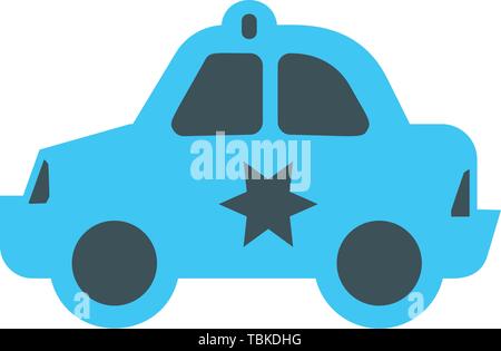 Stylish colorful flat car icon Stock Vector
