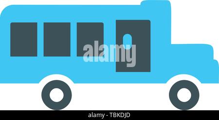 Flat school bus icon Stock Vector