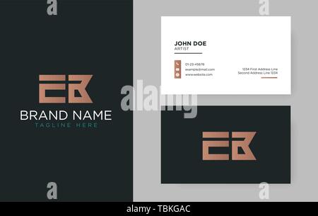 Premium letter EB logo with an elegant corporate identity template Stock Vector