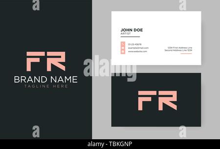 Premium letter FR logo with an elegant corporate identity template Stock Vector