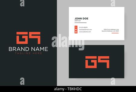 Premium letter GQ logo with an elegant corporate identity template Stock Vector