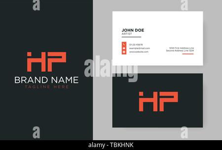 Premium letter HP logo with an elegant corporate identity template Stock Vector