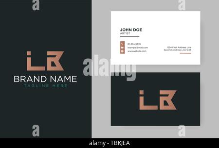Premium letter LB logo with an elegant corporate identity template Stock Vector