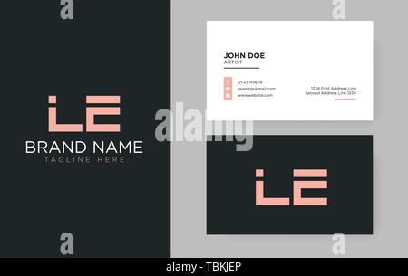 Premium letter LE logo with an elegant corporate identity template Stock Vector
