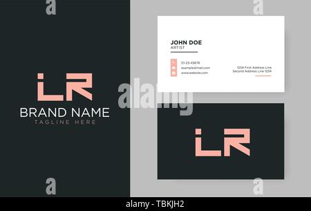 Premium letter LR logo with an elegant corporate identity template Stock Vector