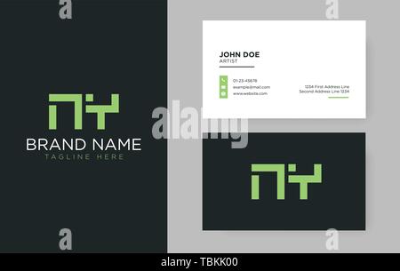 Premium letter NY logo with an elegant corporate identity template Stock Vector