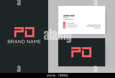 Premium letter PD logo with an elegant corporate identity template Stock Vector