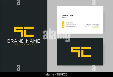 Premium letter QC logo with an elegant corporate identity template Stock Vector