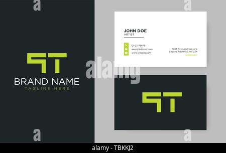 Premium letter QT logo with an elegant corporate identity template Stock Vector
