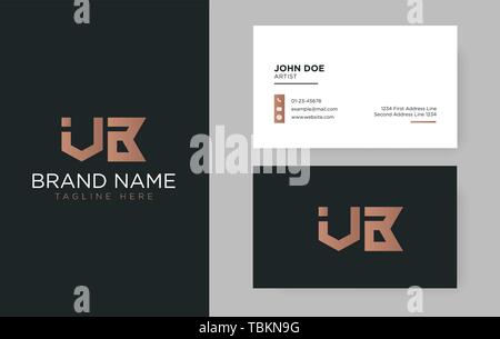 Premium letter VB logo with an elegant corporate identity template Stock Vector