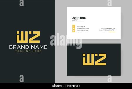 Premium letter WZ logo with an elegant corporate identity template Stock Vector