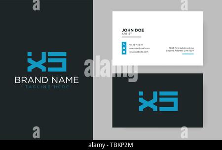 Premium letter XS logo with an elegant corporate identity template Stock Vector
