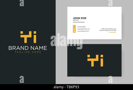 Premium letter YI logo with an elegant corporate identity template Stock Vector