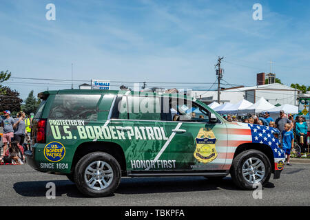 US Customs and Border Protection in the 2019 Lynden Farmers Day Parade.  Lynden, Washington Stock Photo