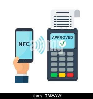 Contactless payment using RFID or NFC technology Stock Vector