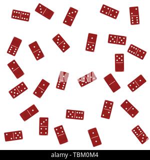 Domino flat, rectangular block. Red brick Vector illustration Stock Vector