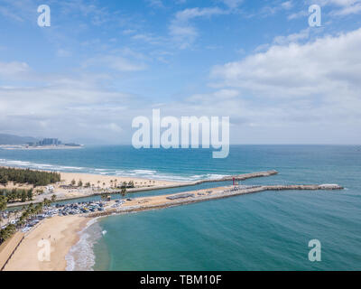 Aerial photo scenery of Sanya Boundary Island Stock Photo