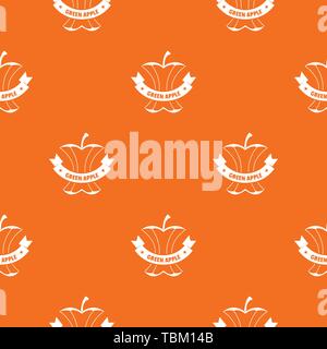 Apple stump pattern vector orange Stock Vector