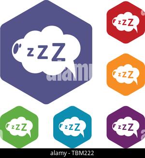 Snoring icons vector hexahedron Stock Vector