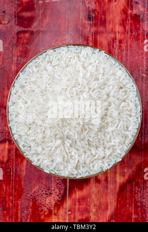 Rice in porcelain bowls Stock Photo