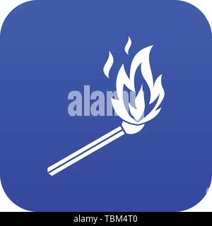 Match flame icon digital blue Stock Vector