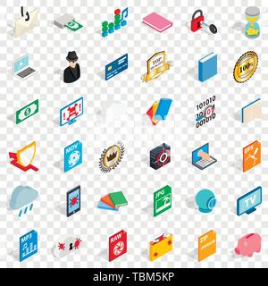 File icons set, isometric style Stock Vector