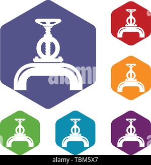 Pipiline gas icons vector hexahedron Stock Vector