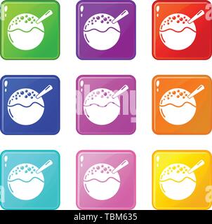 Hanami dango icon, simple black style Stock Vector