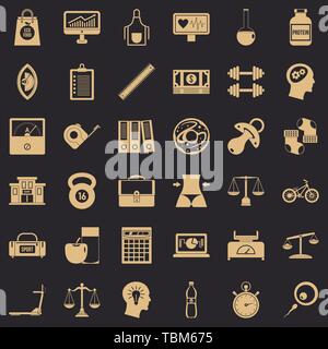 Libra icons set, simple style Stock Vector