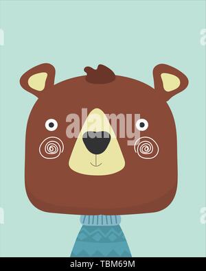 Cute bear.Childish print for nursery,kids apparel,poster,postcard. Stock Vector