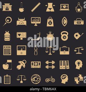 Balance icons set, simple style Stock Vector
