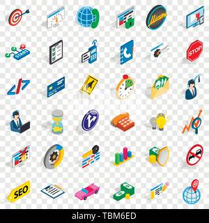 Computer icons set, isometric style Stock Vector